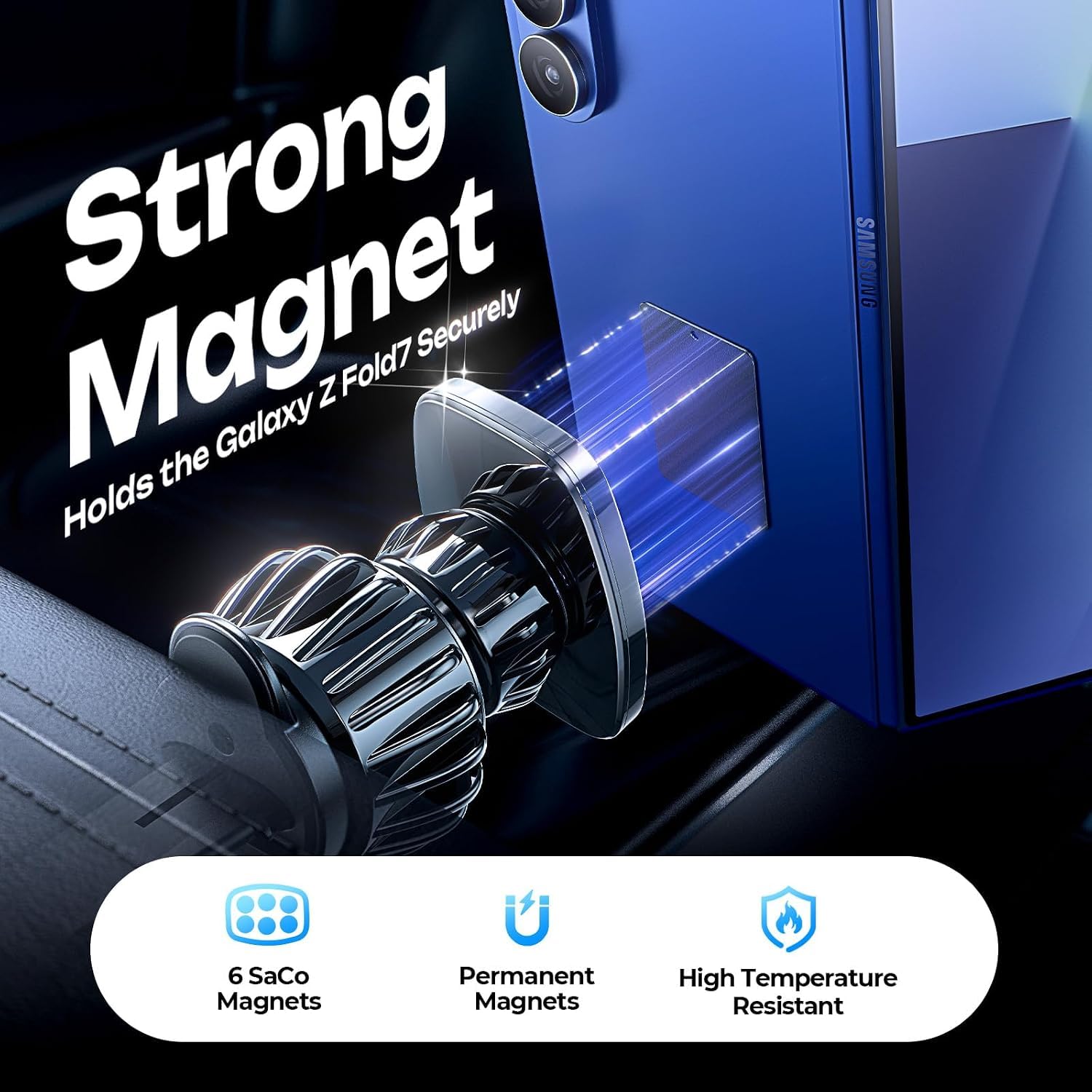 LISEN Magnetic Phone Holder for Car, Magnet Car Vent Phone Mount Holder with Ultra 6 Strong Magnets, Magnetic Car Phone Holder Mount for Car Automobile Cradles, Soporte de Telefono para carro — Amazon image 4
