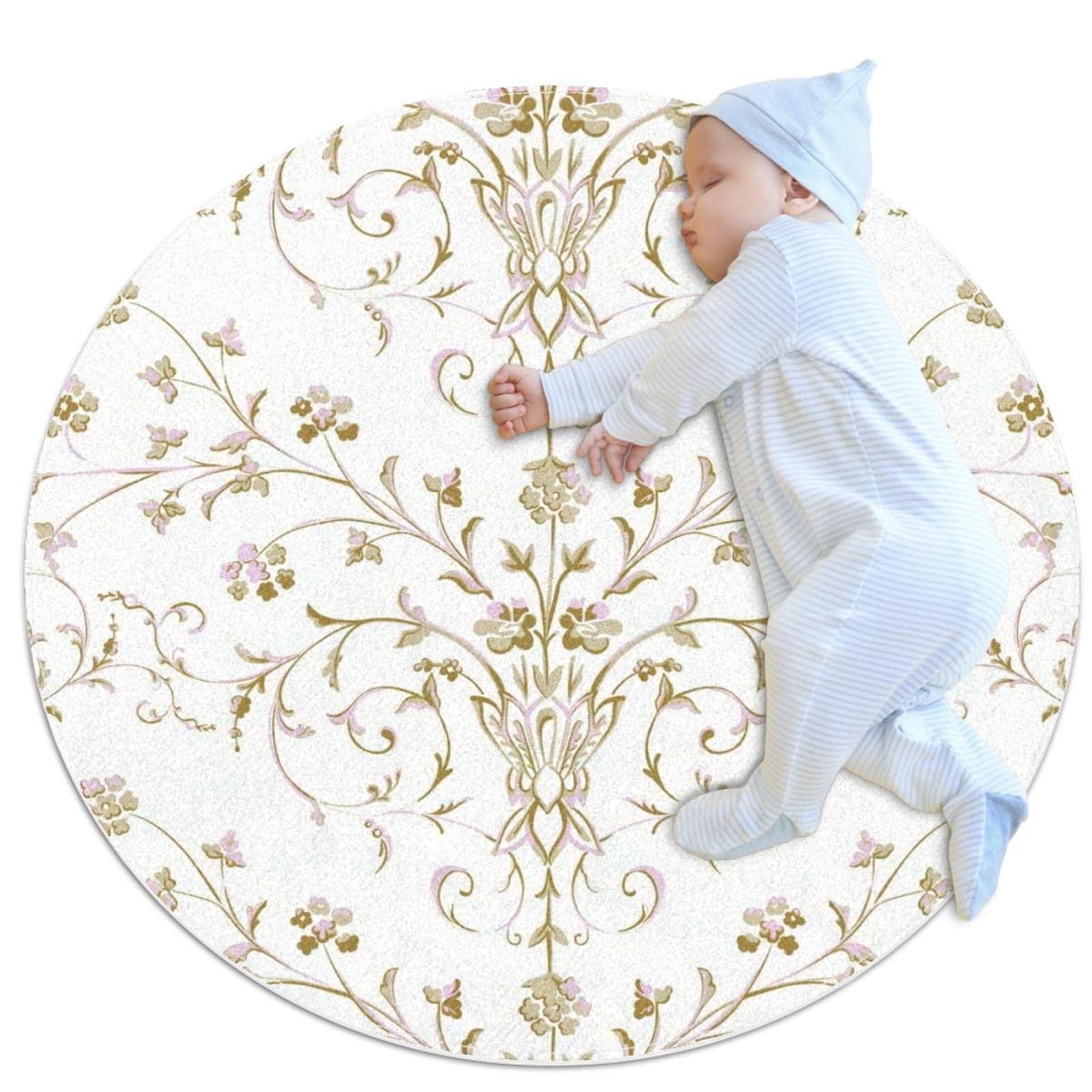 Tapis de salle de bain baroque doré pour sublimer le sol de la chambre