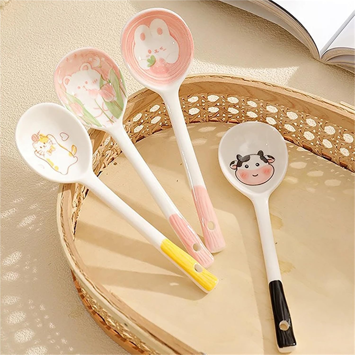 Coffee Spoon Ceramic Spoon - Adorable Household Cutlery Painted Coffee, Jam, Dessert Kitchenware