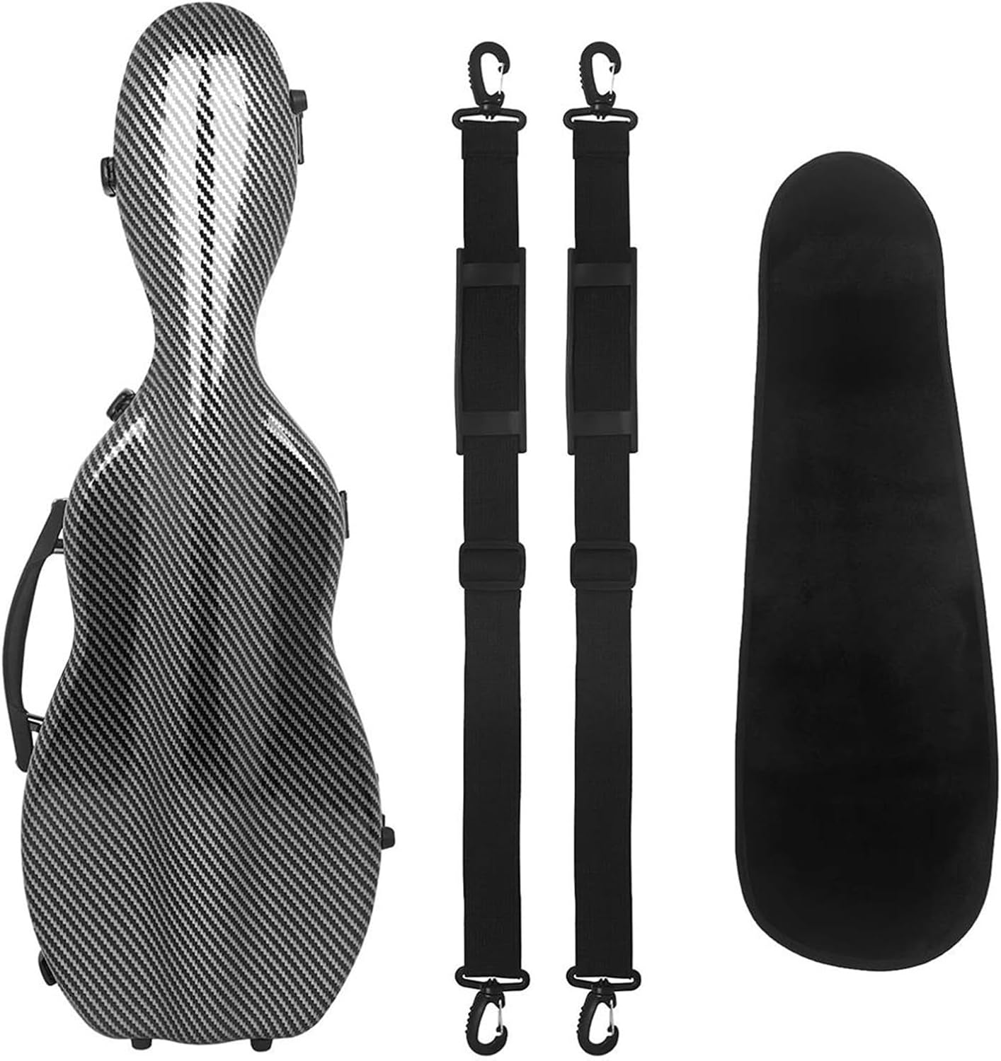 Violin instrument case 4/4 Violin Hard Case Portable Violin Carrying Bag Protective Belt Thermometer(Black stripes)