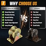 Lyplus 2" V Groove Wheel Heavy Duty Rigid Caster with Bracket for Inverted Track, Sliding Gate, Rolling Gate, Industrial Machines, Wire Rope Rail, Loading Capacity 660 lbs - 4 Pack