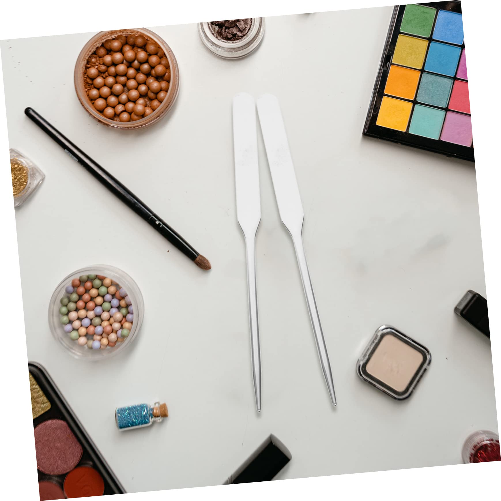HONMEET Stainless Steel Makeup Mixing Rods 2pcs Palette Stick for Nail Art Skincare