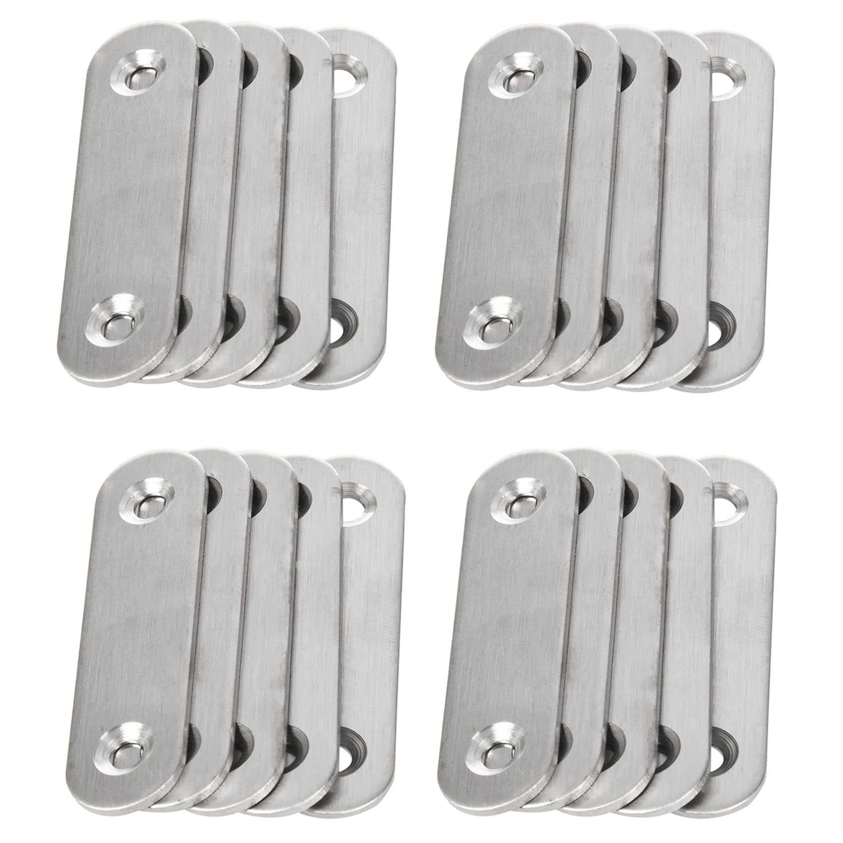 Jnchdghwa 60mm x 16mm Straight Repair Joining Mending Flat Plate Bracket 20Pcs