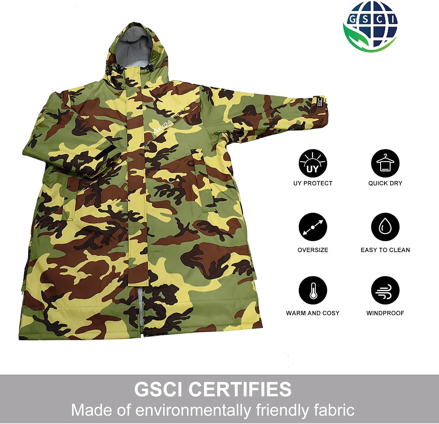 Akida Oversized Changing Robe/Swim Parka,Waterproof Surf Poncho Warm Coat Jacket,Quick Dry Wetsuit Changing Towel. - Image 3