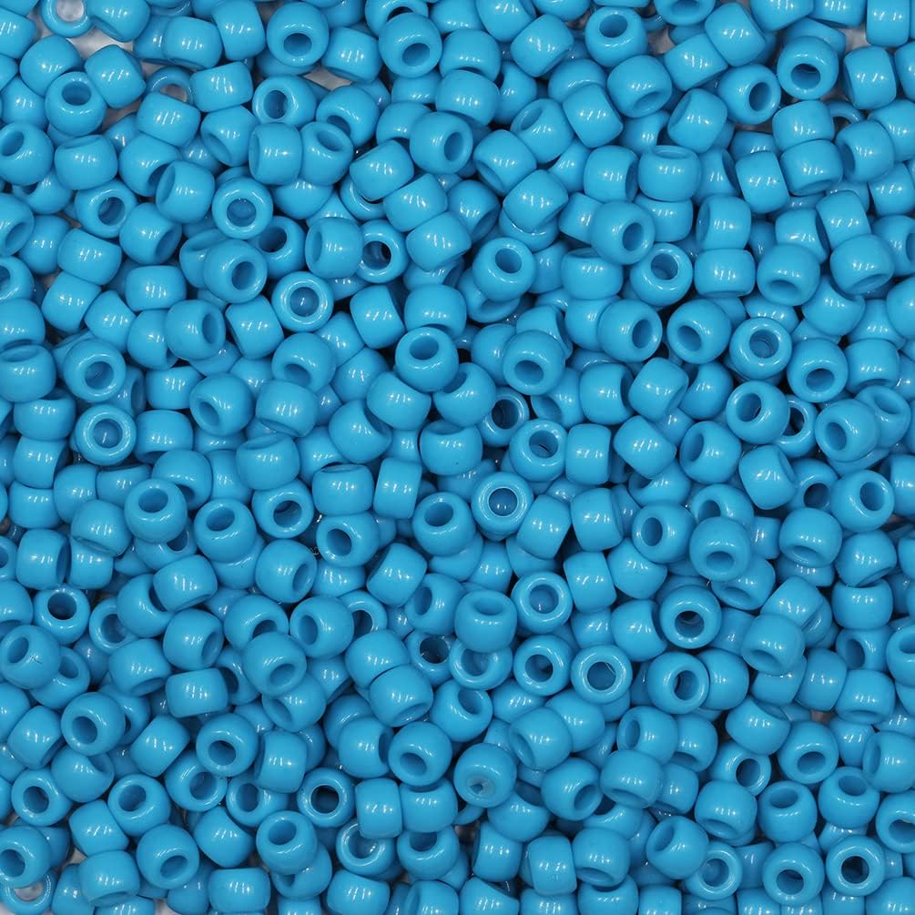 Tibaoffy Crafts Blue Beads 6x9mm,Pony Beads Total About 1000pcs