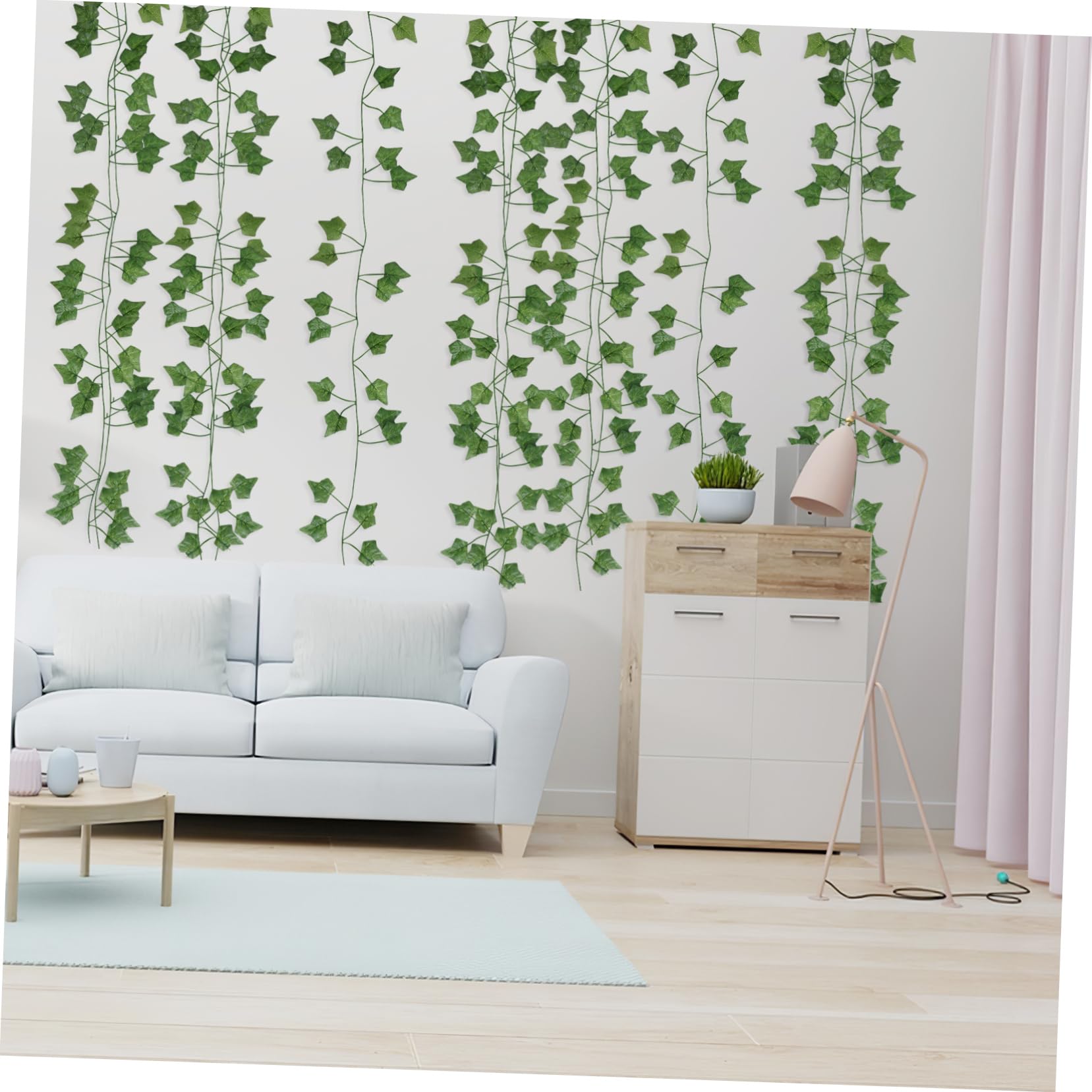 Mobestech Ghirlanda di Foglie Verdi Decorative, 4 Pezzi in Tessuto