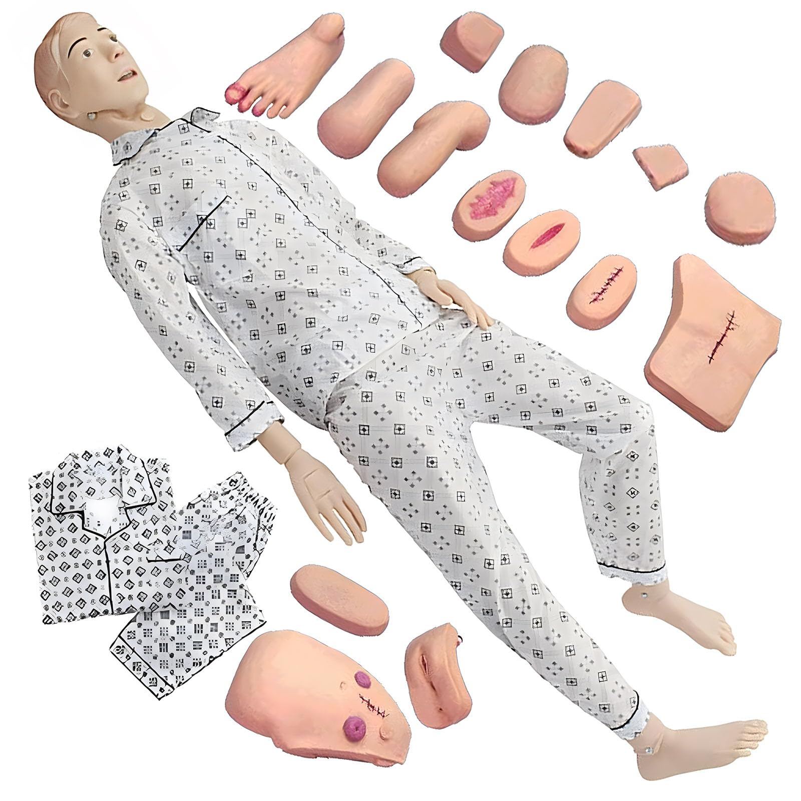 Patient Care Manikin Training 5.57FT Life Size, Anatomical Human Model Training CPR Simulator Basic, Full Body Training Mannequin, for Students Nursing Education Teaching Medical Training Skills