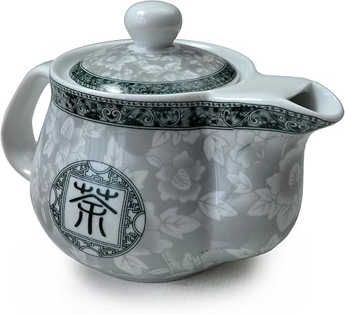 Miniatura 5 de Tetera china de 17 oz porcelana tetera de acero inoxidable filtro de alambre hervidor infusor para oficina en casa