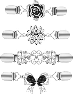 Vintage Fit Dress Clips - Cardigan, Cinch & Sweater Clip, Shawl, Waist & Scarf Clips for Women - Silver, 4 Styles - Buy now