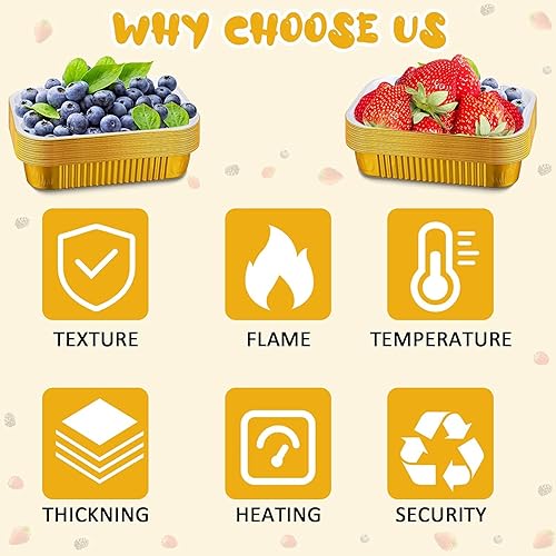 Miniatura 4 de Sartenes de papel de aluminio de 13 x 9 pulgadas, bandeja para parrilla, sartén de aluminio desechable resistente, 10 juegos para cocinar, hornear y