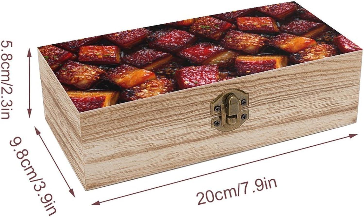 Braised Pork Belly Funny Storage Boxes with Lid Wood Home Organizer image 2