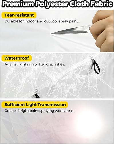 Miniatura 3 de Tienda de campaña portátil de pintura en aerosol refugio de aerosol PLANTIONAL con piso impermeable, pantalla de malla y ventilación trasera,