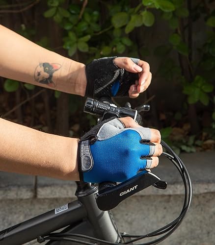Miniatura 2 de WULI Guantes de ciclismo de medio dedo para hombres y mujeres, guantes de fitness para ciclismo, transpirabilidad, equipo de yoga antideslizante