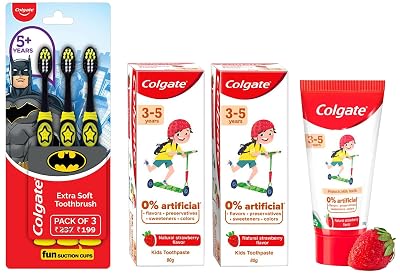 Colgate Kids 3-5 Yrs Premium Freshness Toothpaste, Natural Strawberry Flavour With 0% Artificial Flavors (160G, Pack Of 