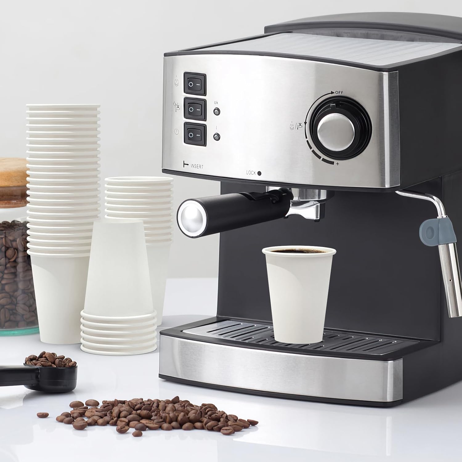 100 Count 12 oz Coffee Cups, Leak-Free Food Safe Paper Cups 12 oz, Disposable 12oz White Paper Cups for Cold and Hot Drinks - Image 5