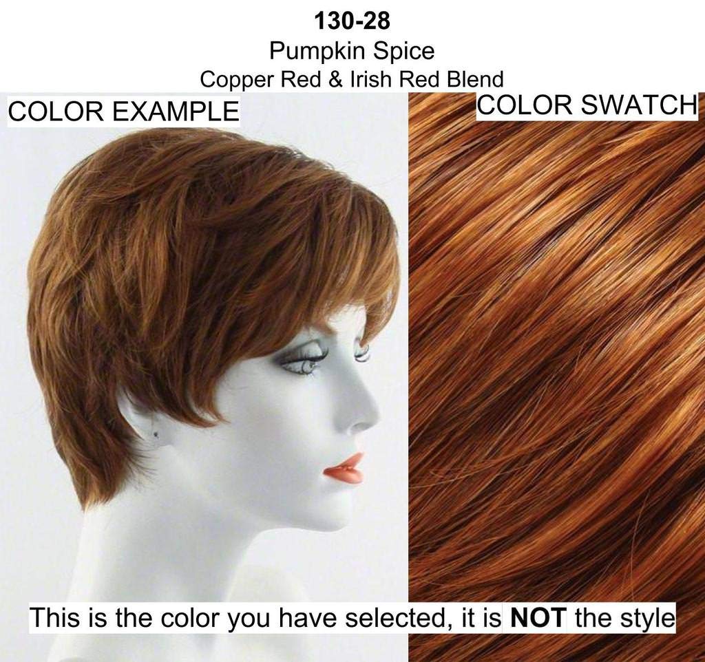 Crush Ponytail Color 130/28 Pumpkin Spice Easihair Hairpieces 7.5-10" Length Reversible Claw Clip Attachment Synthetic Curly Layered Pony Clip On Bundle MaxWigs Hairloss Booklet