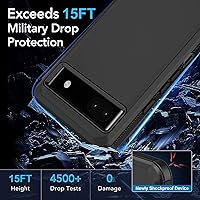 Vista 5 de Google Pixel 6A - Funda para teléfono celular, protección resistente con protector de pantalla integrado, color negro