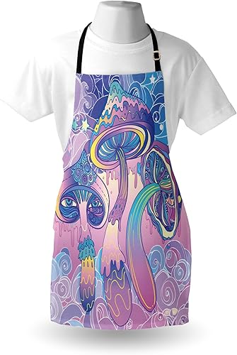 Miniatura 7 de Lunarable Delantal divertido, hermanos gatitos acostados junto a cabezas dormilonas, gatos amantes de mascotas, imagen de mejores amigos, babero de