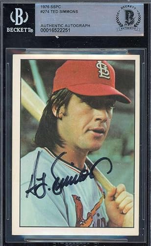 Ted Simmons Beckett BAS Signed 1975 SSPC Autograph