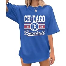 YHHR Baseball Shirts Women Oversized Baseball Fans Short Sleeve Graphic Tee