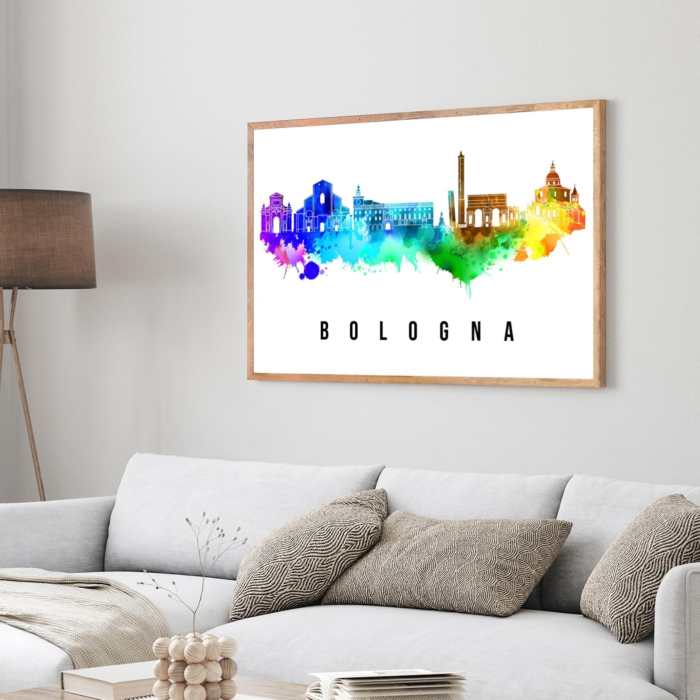 Pera Print Italy Poster, Italy-Bologna Poster, Italy Illustration Skyline City Poster, Modern Skyline Poster, Cityscape and Landmark Print, Home-Office Wall Art Decoration
