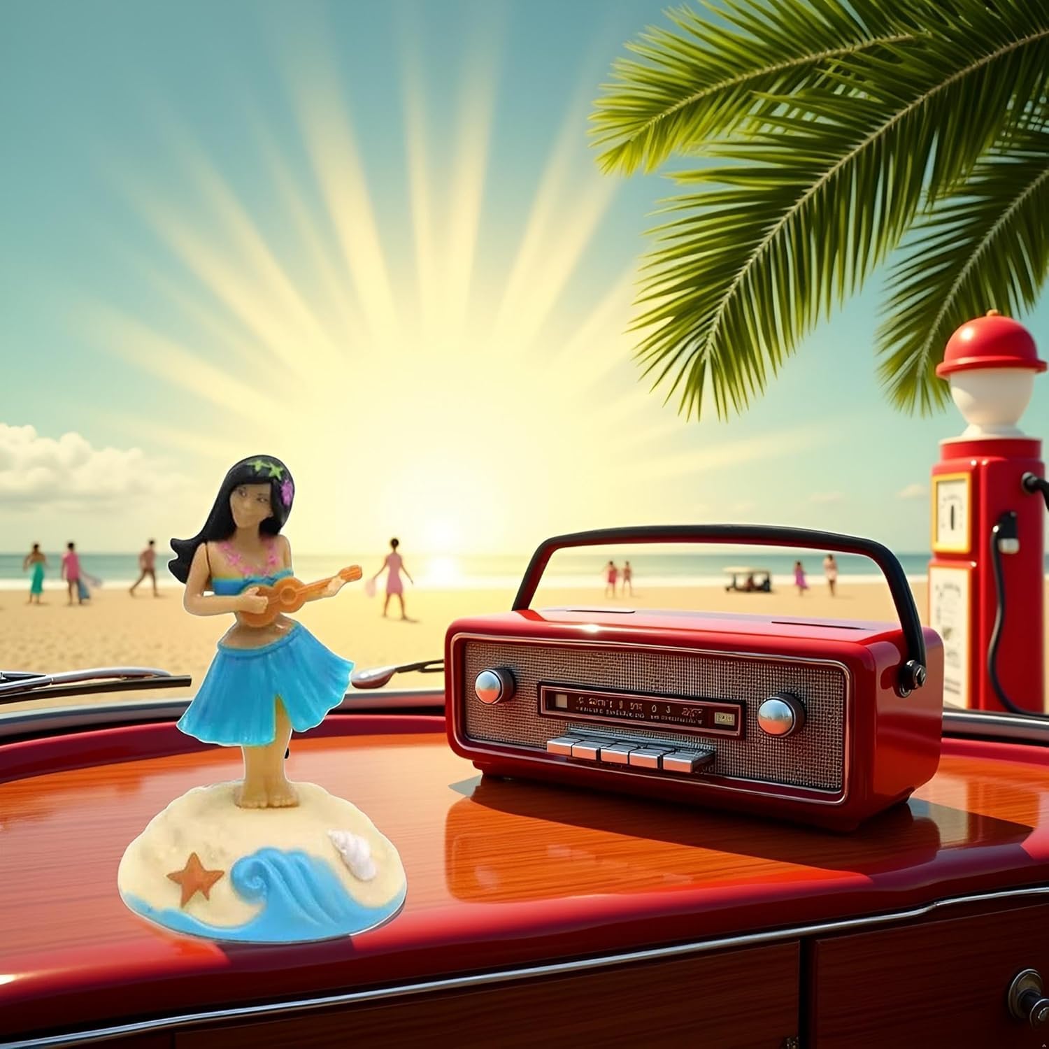 Solar Powered Dancing Hula Girl Figure, Car Dashboard Decoration