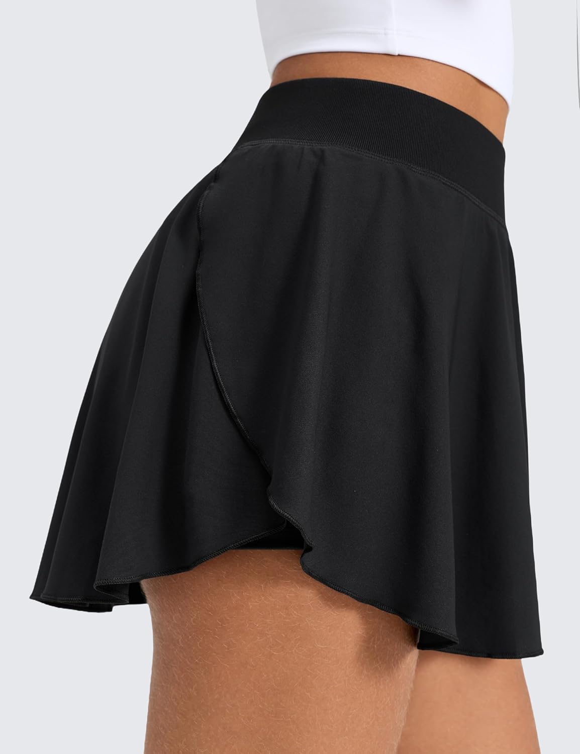 CRZ YOGA Lightweight Drapey Side Slit Tennis Skirts for Women - High Waisted Mini Flowy Lined Golf Skort with Pockets - Image 2