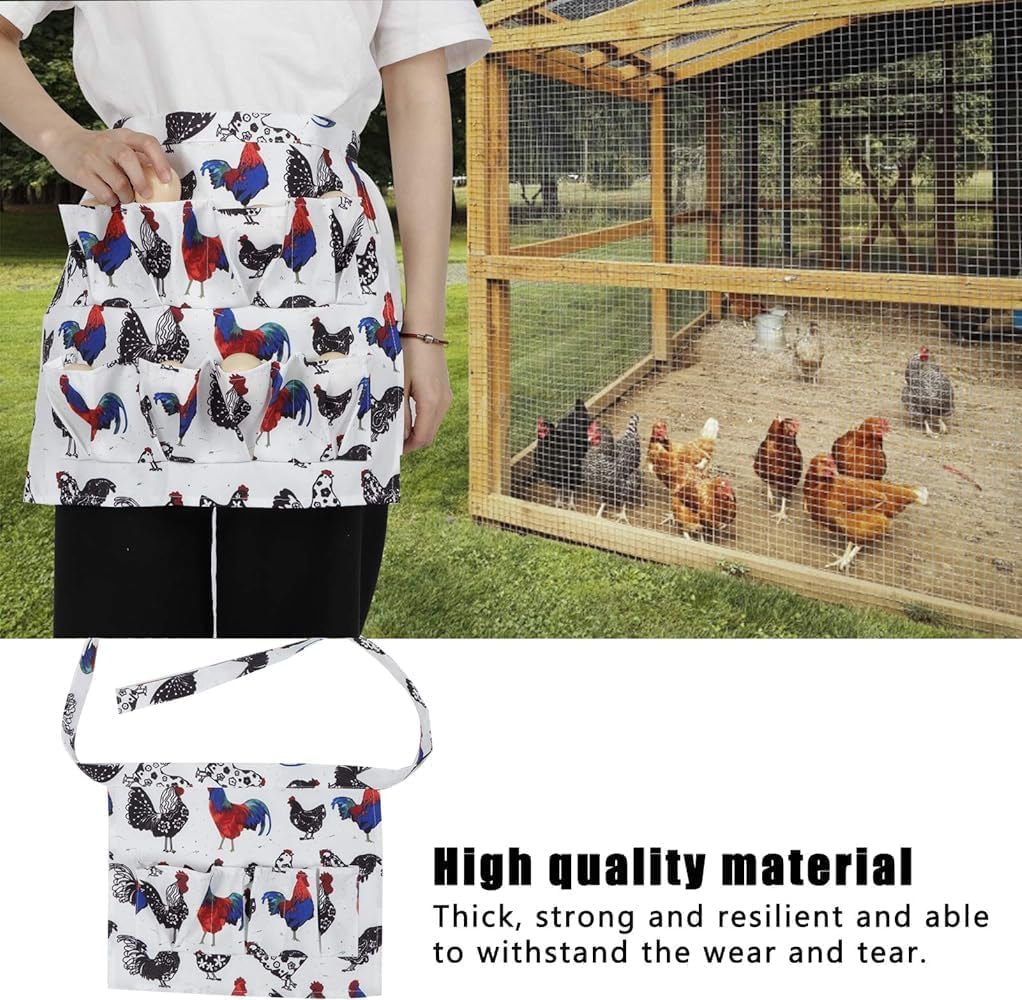 Egg Collecting Apron with 12 Deep Pockets for Chicken for Housewife Holding Christmas Gift Farmhouse Chicken Duck Goose Eggs