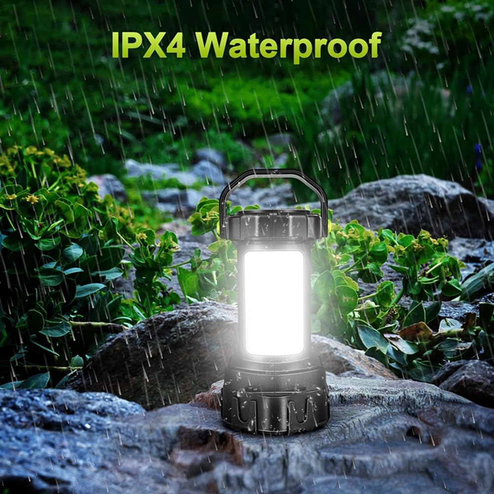 Lampe Camping Rechargeable, Lampe de Camping LED Super Lumineuse 800 Lumens, Lampe Camping Etanche à 7 Modes Avec Banque d'Alimentation de 3 600 mAh Pour Les Urgences En Plein Air, Randonnée, Pêche