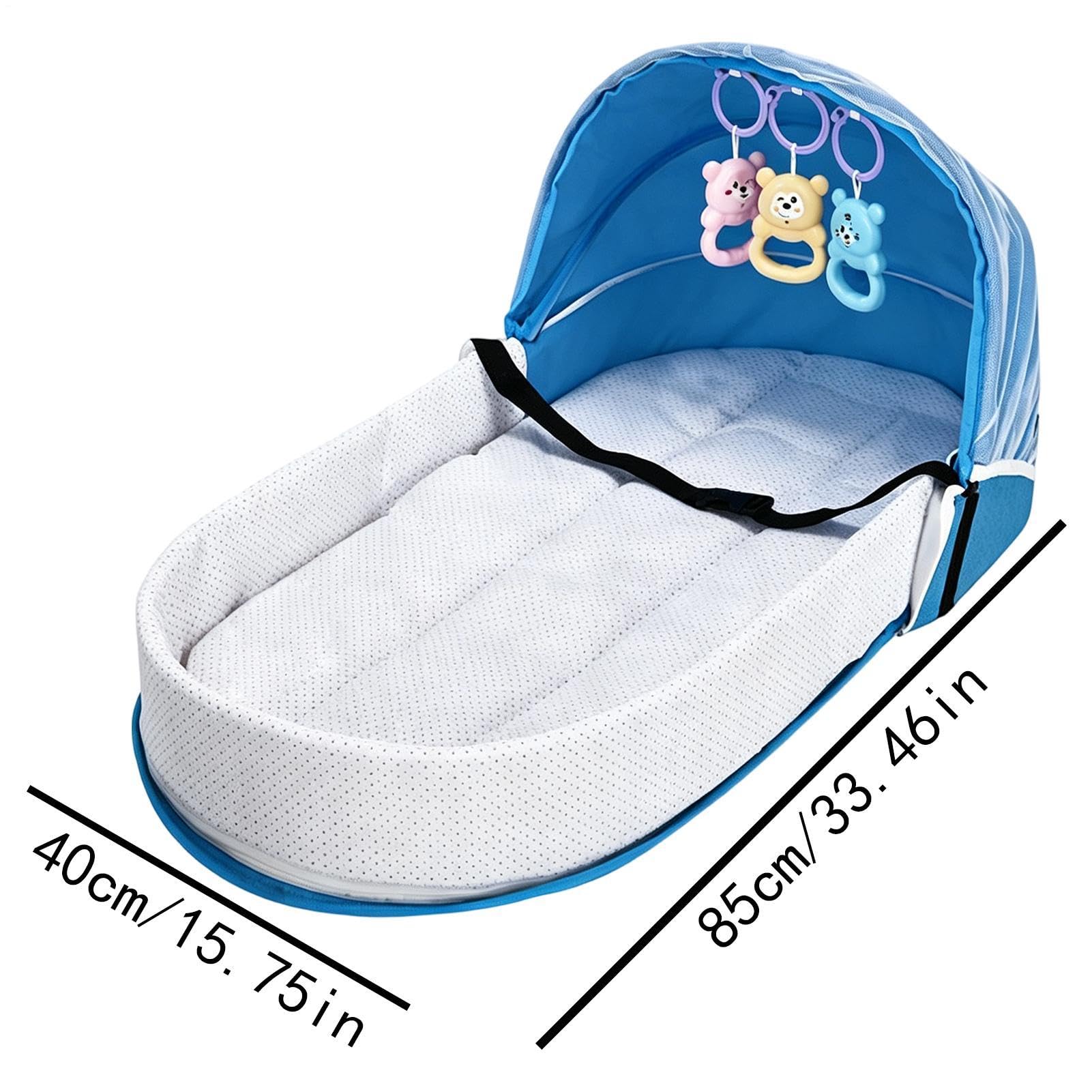 Lettino Da Viaggio Bimbi Tenda Traspirante Pieghevole Con Recinzione | Portatile Bambini Per Campeggio All'Aperto Aereo Sonno Cortile Spiaggia Asilo Bambini