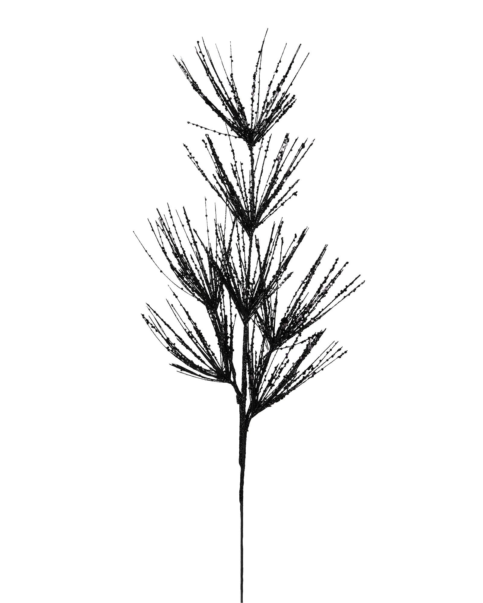 Black Glitter Firework Christmas Spray – 74 cm Decorative Stem for Wreaths & Garlands