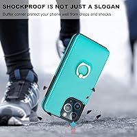 Vista 7 de Folosu Funda compatible con iPhone 13 Pro Max con soporte para tarjetas, rotación de 360°, soporte de anillo de dedo con función atril, protección