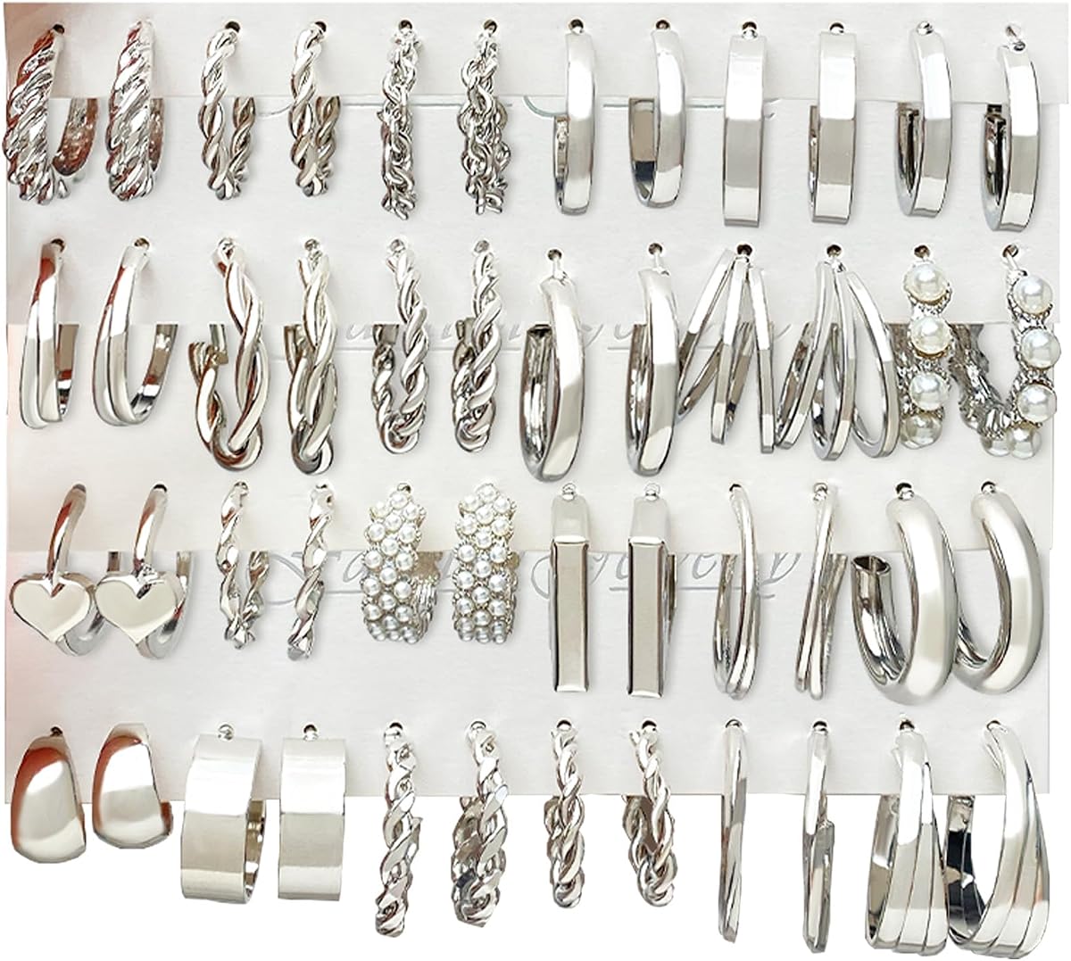 IFKM 24 Pairs Gold Hoop Earrings Set for Women Hypoallergenic Chunky Chain Twisted Open Hoops Dangle Earring Packs for Birthday Party Christmas Fashion Jewelry Gift