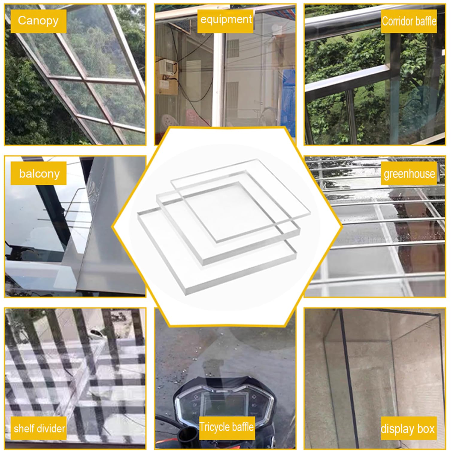Arkusze dachowe z poliwęglanu, panele dachowe, przezroczyste, akrylowe tworzywo sztuczne, bezpieczne do okien szop, na zewnątrz, do ogrodu, szklarni, zadaszenie markizy, pokrowiec na patio