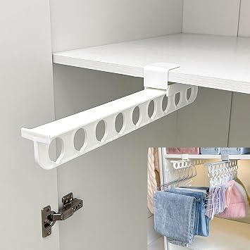 Retractable Closet Pull Out Rod, closet extender hanging rod, Closet Valet Rod Extending Rail Pull Out Hanger Closet Valet Rod Rail Sliding Closet Rod Bracket Wardrobe Hanger Rail, closet rod extender