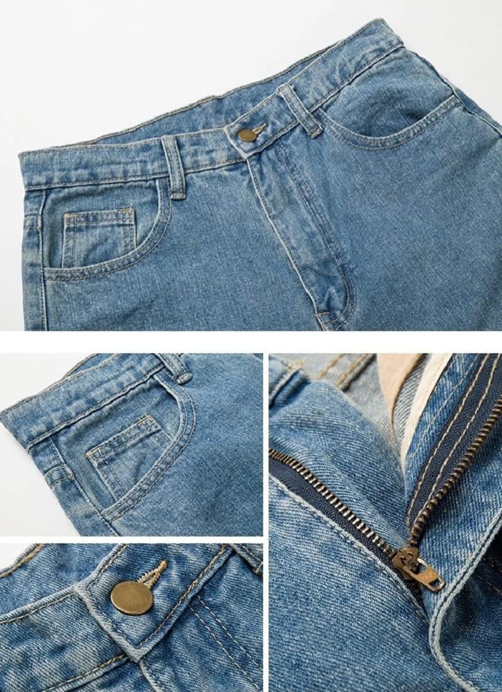 Sorrica Women's Jeans Stretch Straight-Leg Boyfriend Denim Pants