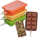 Webake Silicone Popsicle Molds with Plastic Lids & Sticks, Stackable Ice Cream Bar Molds for Dubai Chocolate Ice Cream Bar for Homemade Frozen Ice Pop
