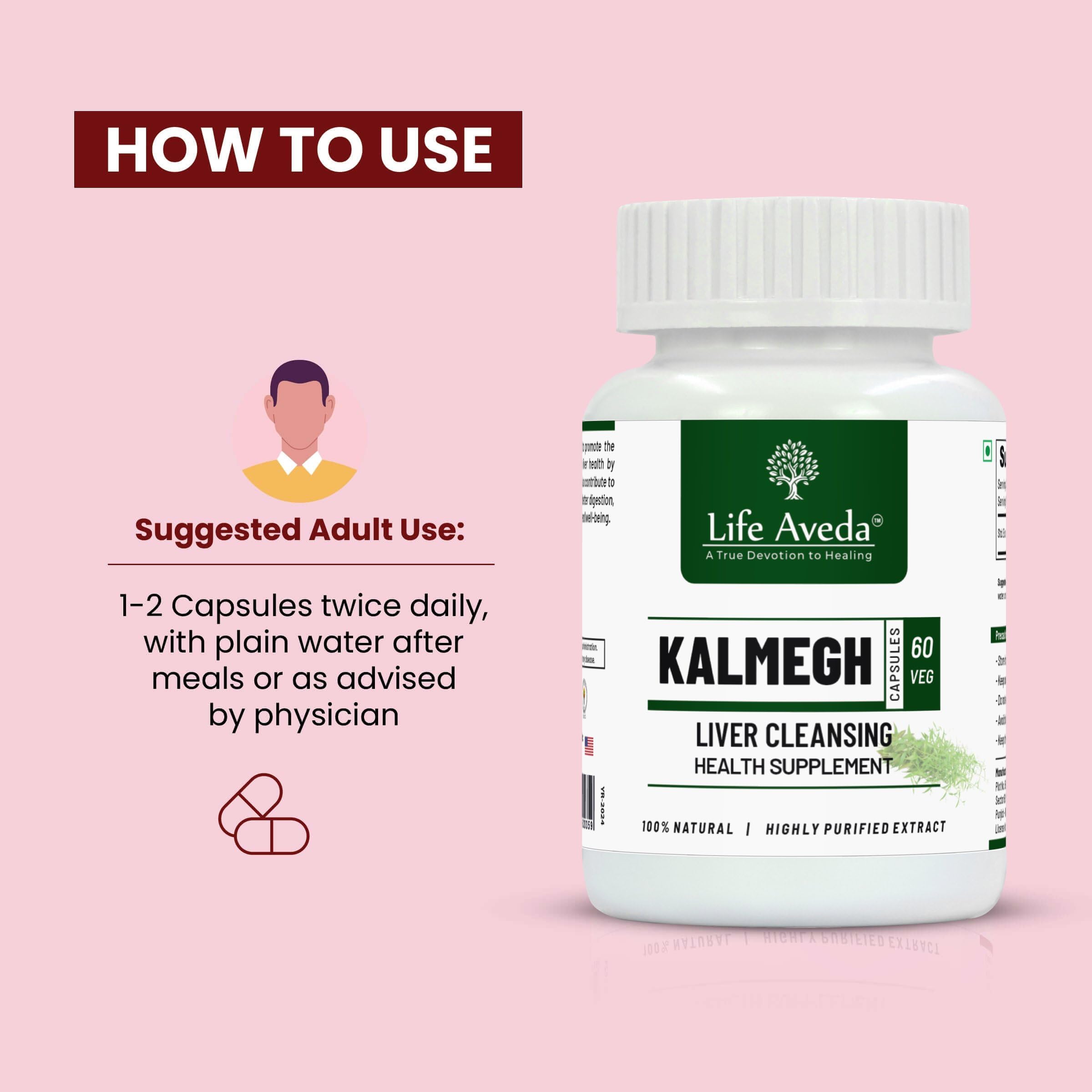Life Aveda Kalmegh Capsules | Ayurvedic Liver Detox & Digestive Support | Helps Promotes Healthy Metabolism & Liver Function | 500mg - 60 Veg Cap 4