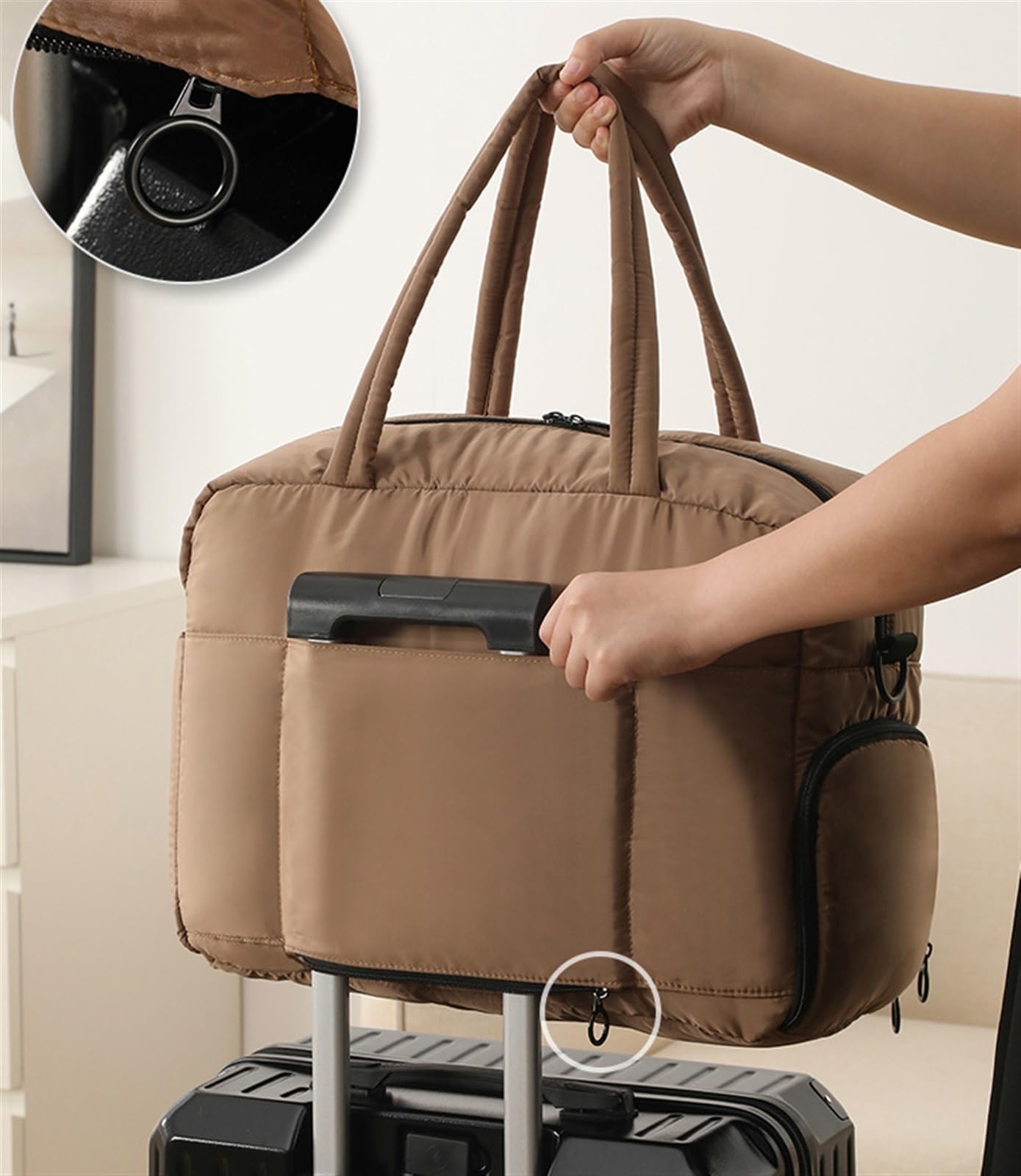 Bolsa Portatrajes Bolsa de Viaje Bolso De Noche Del Fin De Semana De La Tela De La Chaqueta De 17inch Abajo Con El Compartimiento De Los Zapatos Para Las Mujeres Bolsa Portatrajes de Viaje Bolso Porta