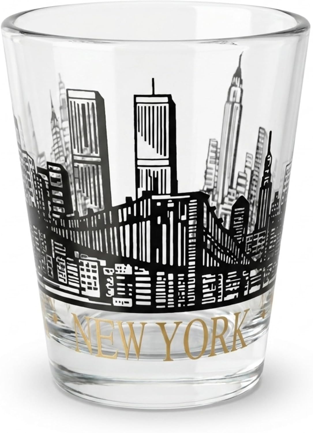 Torkia - Brooklyn Bridge wNew York Skyline - Design - Shot Glass - 1.5oz (Clear), Small