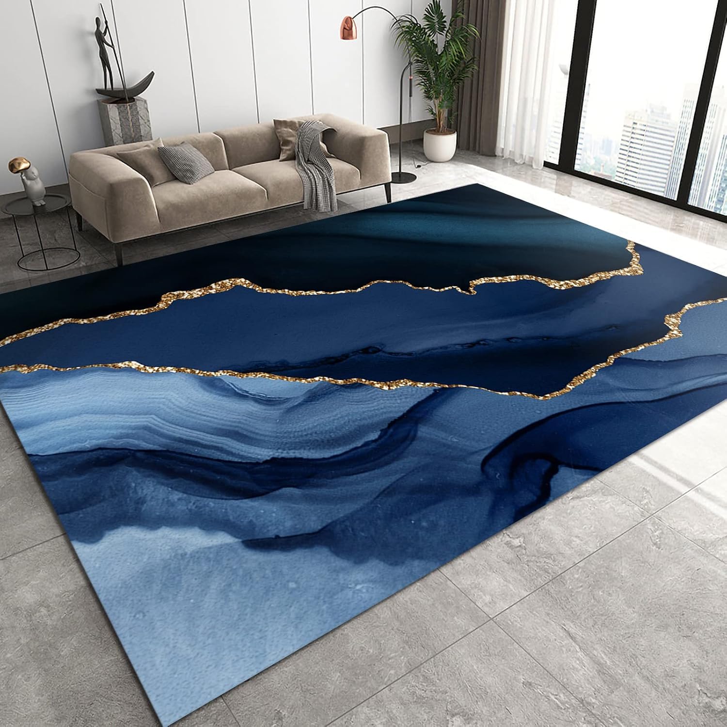 Tapis pour enfants et espace de jeu moderne texture marbre