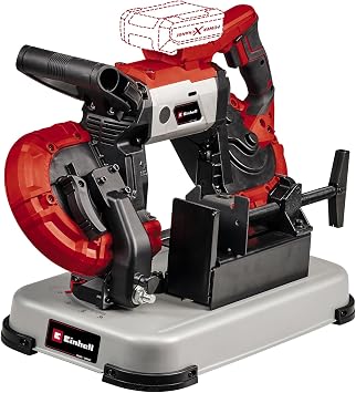 Einhell Power X-Change 18V Cordless Band Saw with Base - 115mm Cutting Height, 127mm Cutting Width, LED Light - TE-MB 18/127 U Li Bandsaw for Woodworking with 2X Saw Bands Battery Not Included