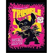 Lilo & Stitch - COMIC Framed Poster, Black/Pink/Yellow, 16" x 12"