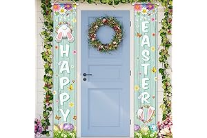 Easter Outdoor Banner: Pack of 2 Happy Easter Porch Signs to Bunny-fy Your Spring Decor