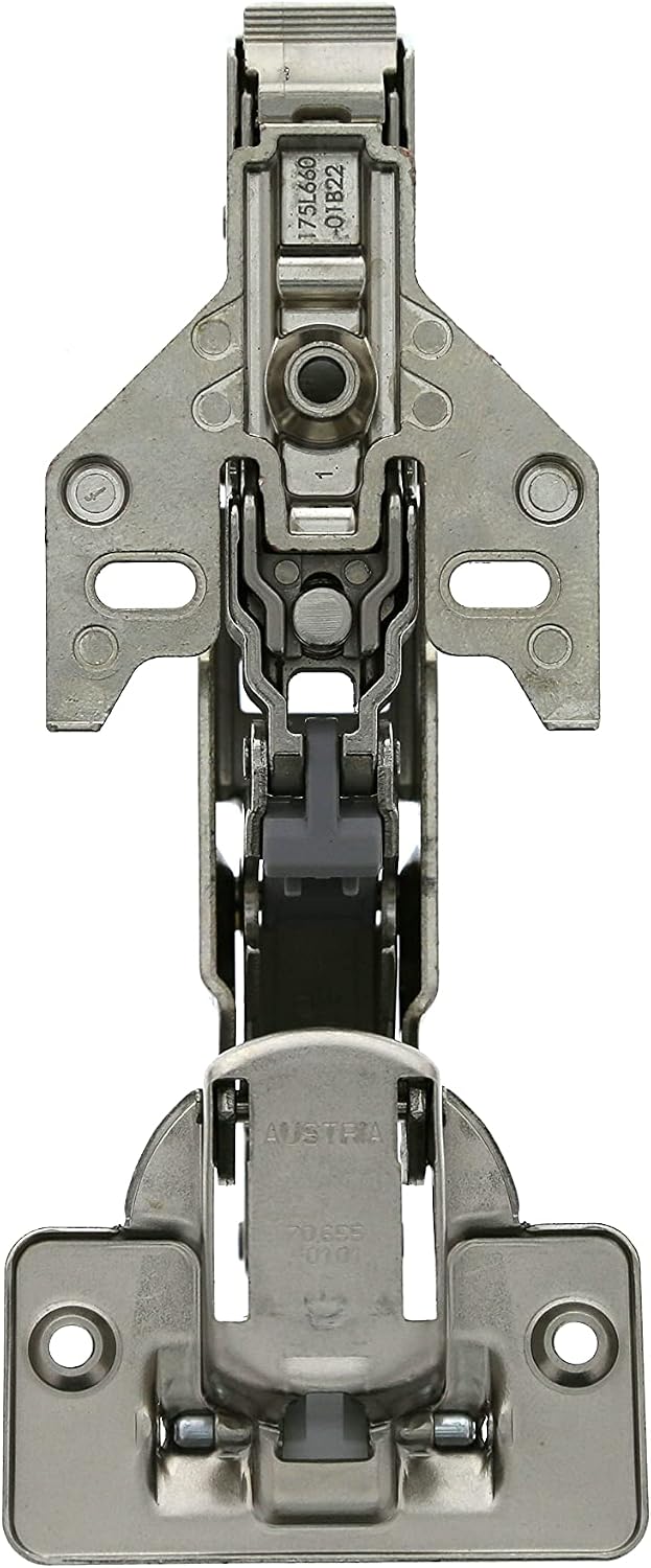 Blum 71T6550 Wide Angled Hinge 170 Degree, FACE Frame Application, Full Overlay with 0mm Face Frame Plate 175L6600.22 (2 - Set)