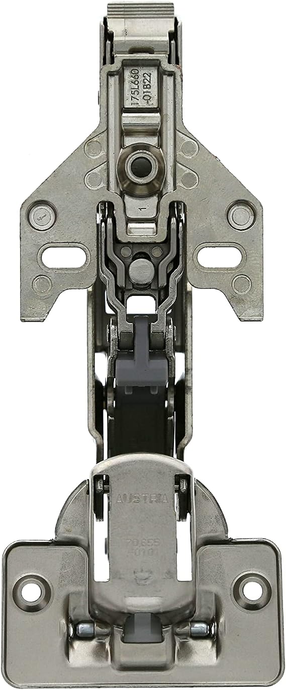 Blum 71T6550 Wide Angled Hinge 170 Degree, FACE Frame Application, Full Overlay with 0mm Face Frame Plate 175L6600.22 (2 - Set)