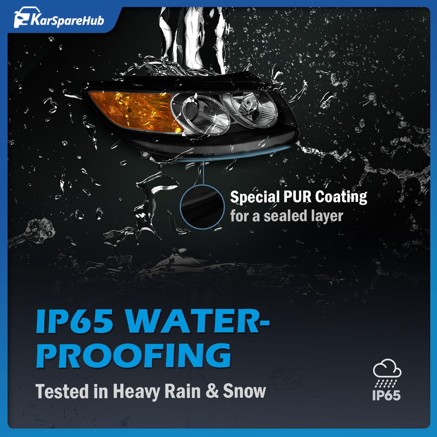 Headlights for 2007-2012 Hyundai Santa Fe (Bulbs included)