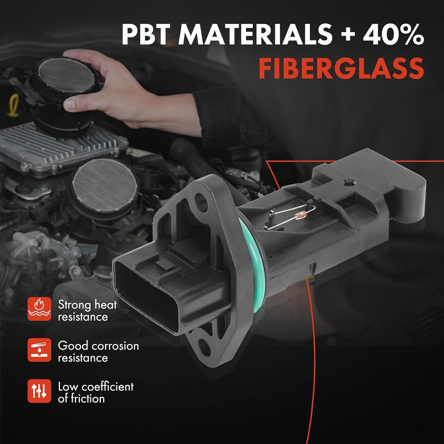 A-Premium Mass Air Flow Sensor Meter Compatible with Infiniti M45 FX45 Q45 2003-2004, 4.5L, Replace for# 22680AR200