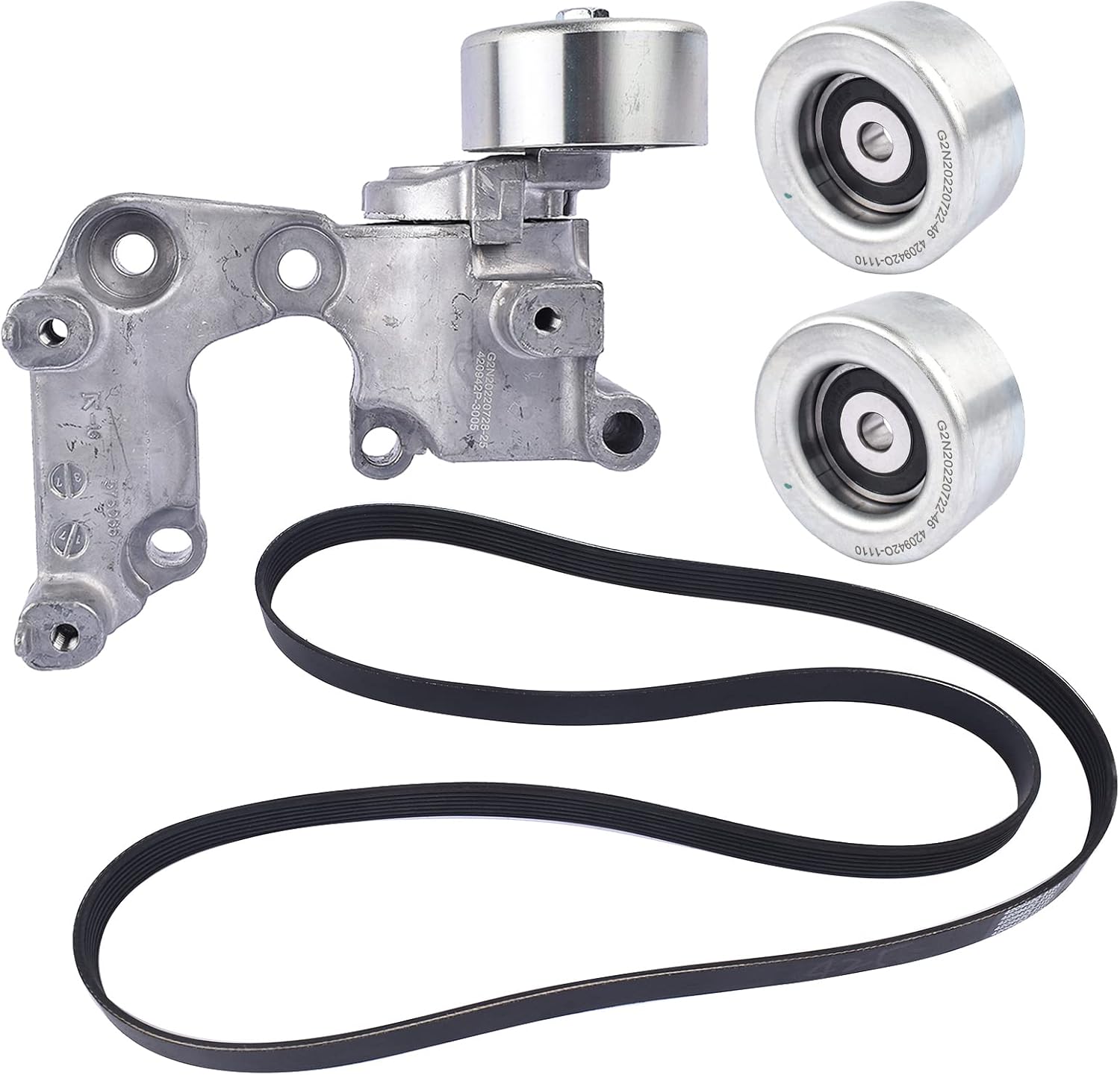 Serpentine Belt Drive Belt Tensioner Idler Pulley Kit Replacement for 2007-2010 Toyota Sienna 3.5L 166040P011, 16604-0P011, 1662031040, 16620-31040 Koomaha