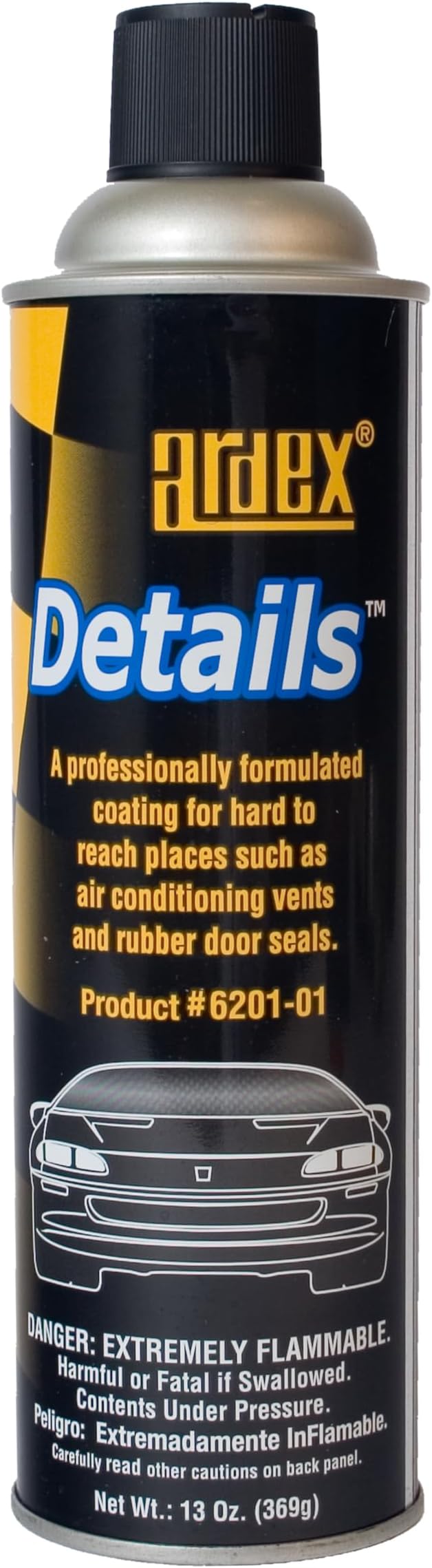 Ardex Details 6201 Professional Interior Aerosol Dressing - Car Detailing Kit Interior Cleaner for Hard-to-Reach Places, AC Vents, Door Seals & Dashboards - Easy Spray Application for DIY & Pro Use
